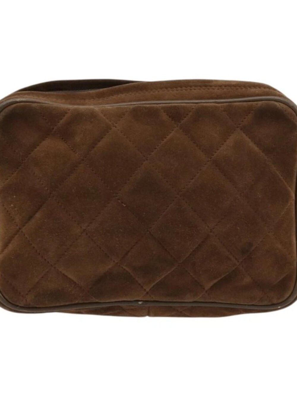 CHANEL Matelasse Chain Shoulder Bag Suede Brown Gold CC Auth BA12895 - Picture 3 of 15